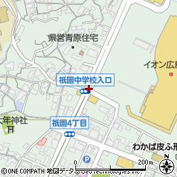 祇園中学校入口周辺の地図