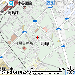 大阪府貝塚市海塚168周辺の地図