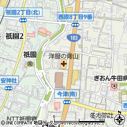 洋服の青山広島祇園店周辺の地図