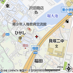 大阪府貝塚市福田92周辺の地図