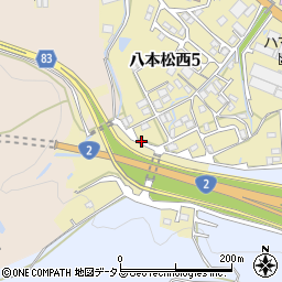 広島県東広島市八本松西5丁目20周辺の地図