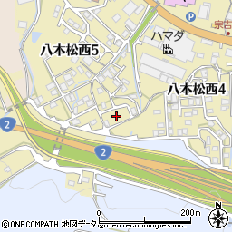 広島県東広島市八本松西5丁目14周辺の地図