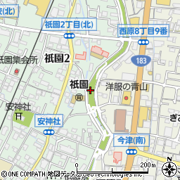 安川緑道トイレ３周辺の地図