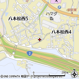 広島県東広島市八本松西5丁目12周辺の地図