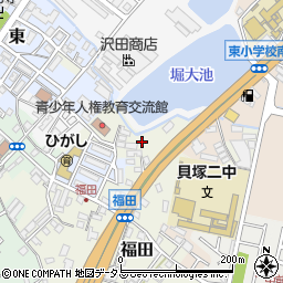 大阪府貝塚市福田157周辺の地図