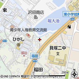 大阪府貝塚市福田157周辺の地図