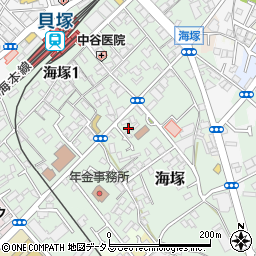 大阪府貝塚市海塚223周辺の地図
