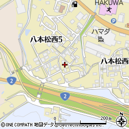 広島県東広島市八本松西5丁目11周辺の地図