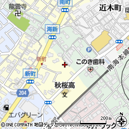 大阪府貝塚市新町周辺の地図