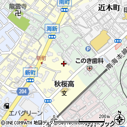 大阪府貝塚市新町周辺の地図