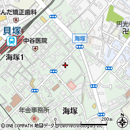 大阪府貝塚市海塚157周辺の地図