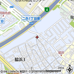 大阪府貝塚市脇浜3丁目11-22周辺の地図