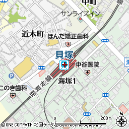 貝塚駅周辺の地図