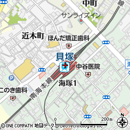 てこや貝塚駅店周辺の地図