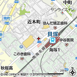 池田泉州銀行貝塚支店周辺の地図