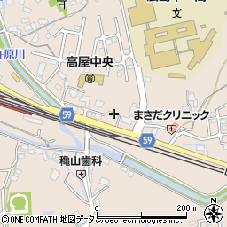 広島県東広島市高屋町中島416周辺の地図