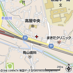 広島県東広島市高屋町中島414周辺の地図