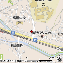 広島県東広島市高屋町中島421周辺の地図
