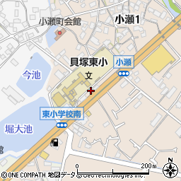 貝塚警察署小瀬交番周辺の地図