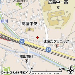 広島県東広島市高屋町中島418周辺の地図