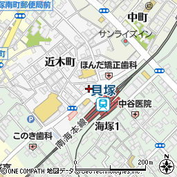 大阪府貝塚市近木町1-1周辺の地図