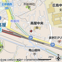 広島県東広島市高屋町中島384周辺の地図