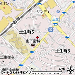 リバージュ東岸和田店周辺の地図