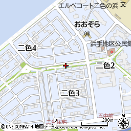 大阪府貝塚市二色周辺の地図