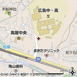 広島県東広島市高屋町中島50周辺の地図