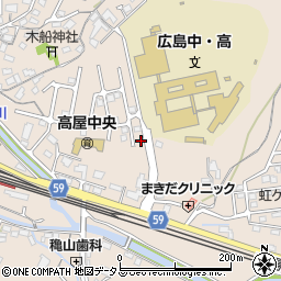 広島県東広島市高屋町中島387-26周辺の地図