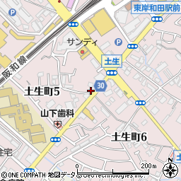 リパークＪＲ東岸和田駅南駐車場周辺の地図