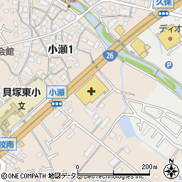 ヤマダデンキヤマダアウトレット貝塚店周辺の地図