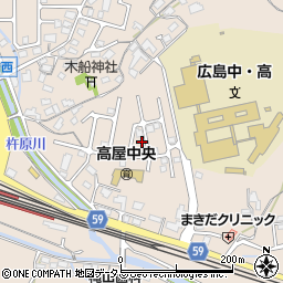 広島県東広島市高屋町中島355-16周辺の地図