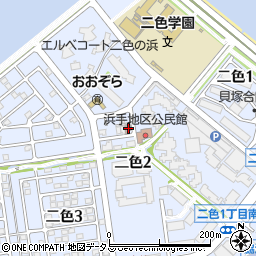 貝塚二色パークタウン郵便局 ＡＴＭ周辺の地図