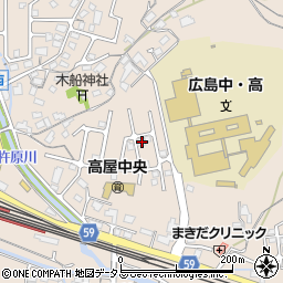 広島県東広島市高屋町中島355周辺の地図