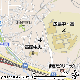 広島県東広島市高屋町中島355-23周辺の地図