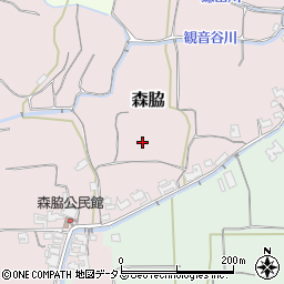 奈良県御所市森脇周辺の地図