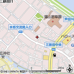 広島県福山市水呑町三新田周辺の地図