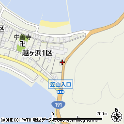 山口県萩市椿東越ヶ浜１区周辺の地図