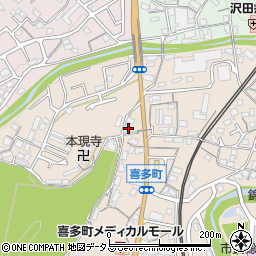 大阪府河内長野市喜多町75周辺の地図