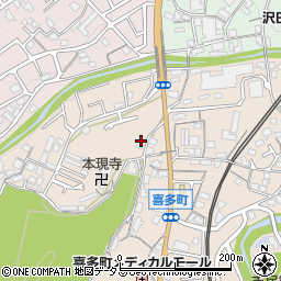 大阪府河内長野市喜多町347周辺の地図