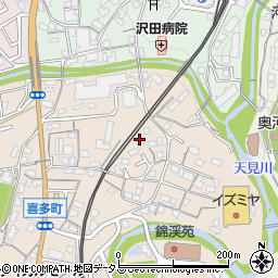 大阪府河内長野市喜多町43周辺の地図