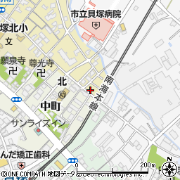 大阪府貝塚市北町1-4周辺の地図