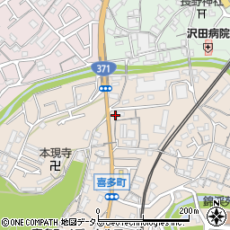 大阪府河内長野市喜多町9周辺の地図