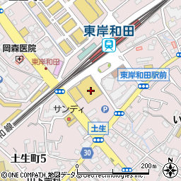 池田泉州銀行東岸和田支店 ＡＴＭ周辺の地図