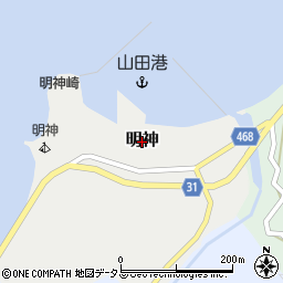 兵庫県淡路市明神周辺の地図