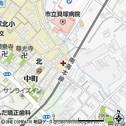 大阪府貝塚市北町1周辺の地図