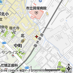 大阪府貝塚市北町1周辺の地図