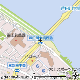 芦田川大橋西詰周辺の地図