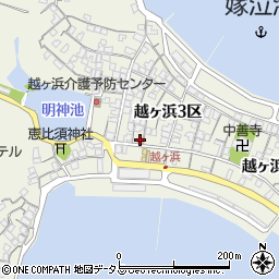 萩越ケ浜郵便局周辺の地図